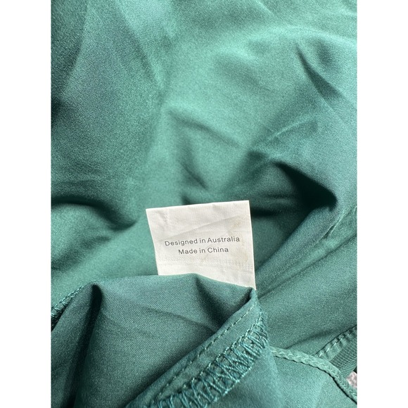 Showpo Dress Womens 6 Green Maxi Flutter Sleeve V Neck Ruched Waist Formal Gown - Picture 6 of 9